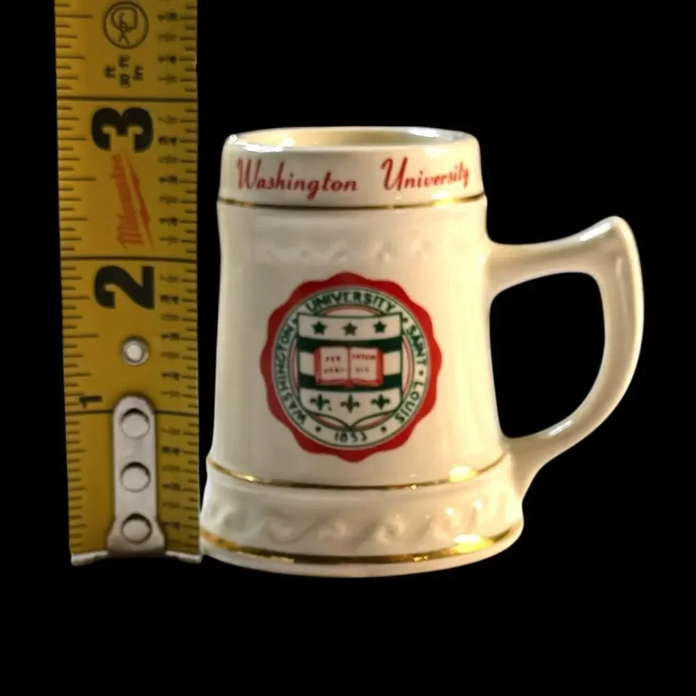 VTG Washington University Saint Louis Ceramic Crest Stein Cream Gold Miniature